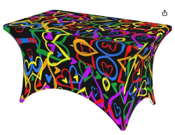 Rainbow Stretch Table Cloth