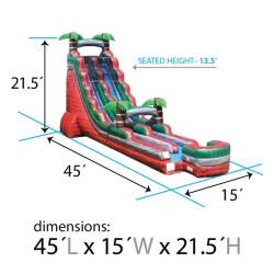 New 22' Volcano Splash Water Slide